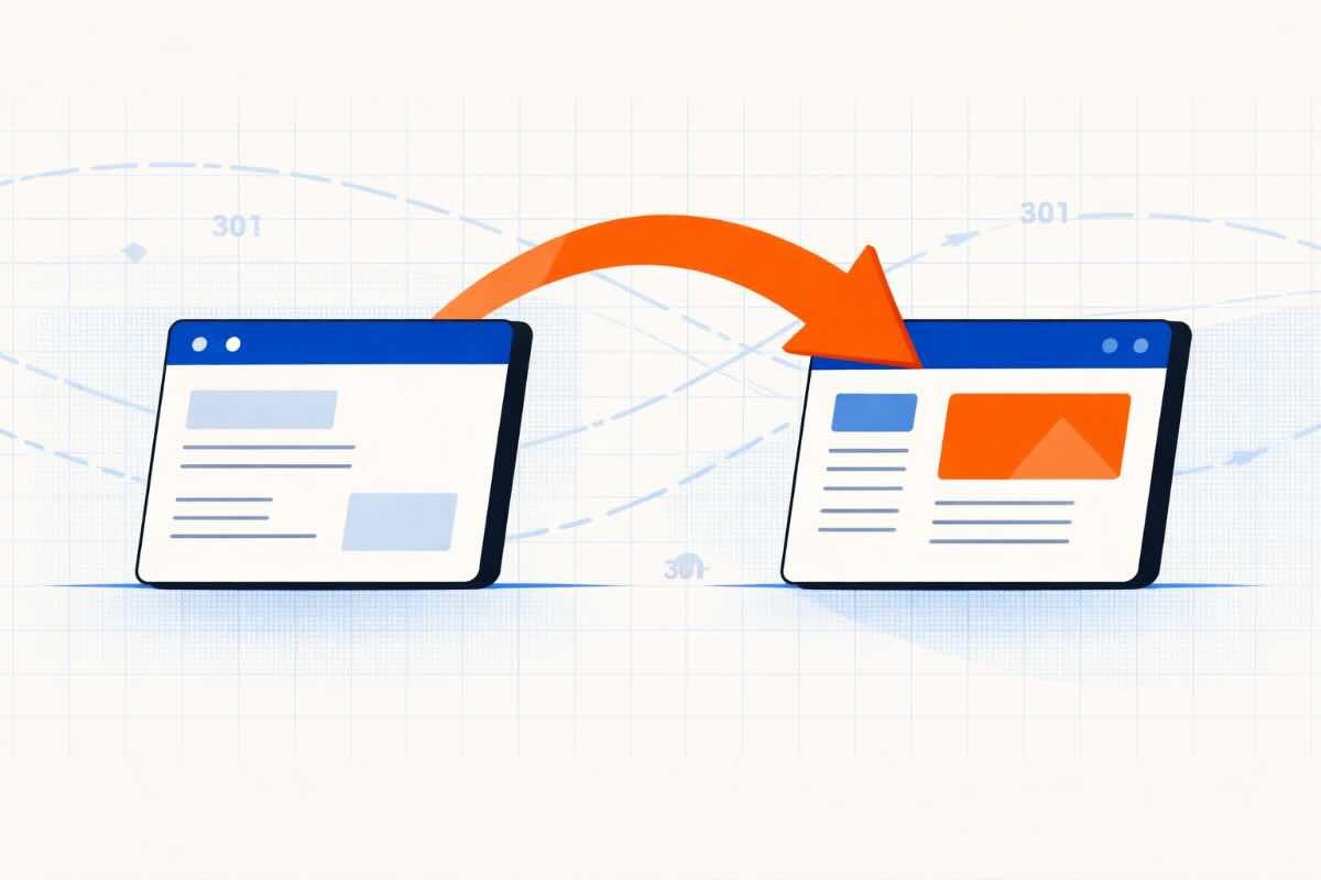 Internetinės svetainės migracija – serverio perkėlimo ir SEO duomenų perėjimo iliustracija
