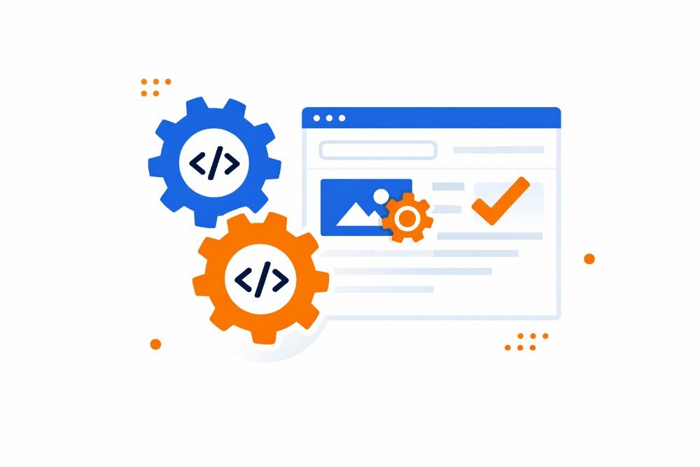 Vidinio SEO optimizavimo iliustracija – svetainės struktūra ir turinys